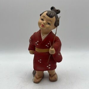 Vintage Japanese Kyoto Classic Girl Child Figurine Decor Collectible